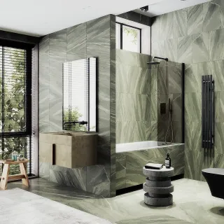 Шторка на ванну MaybahGlass MGV-606-6 50см чёрный